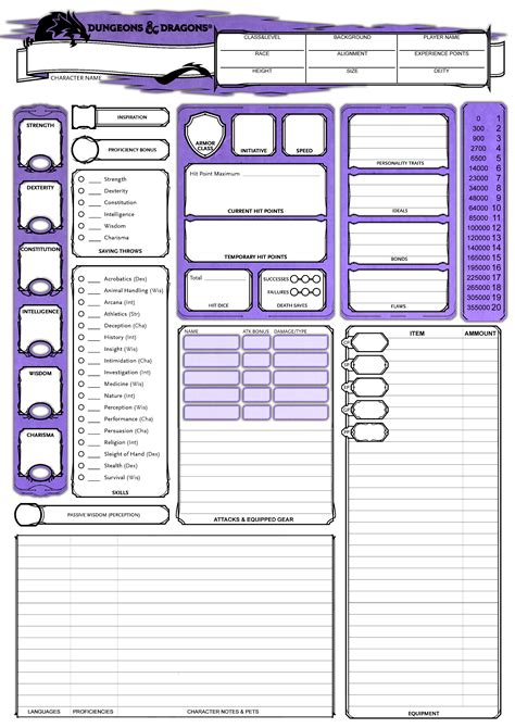 Printable Dnd Character Sheet