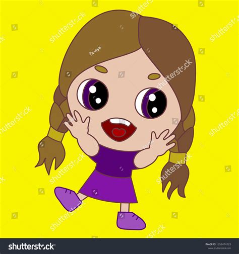 Emoji Chibi Girl Who Jumping Joy Stock Vector (Royalty Free) 1653474223 ...