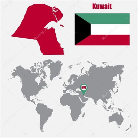 Kuwait location on world map - Kuwait map in world map (Western Asia ...