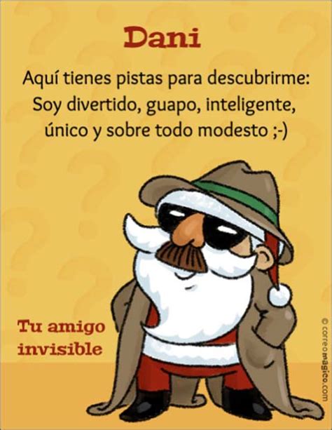 Tarjeta para imprimir de Navidad, Amigo invisible. CorreoMagico