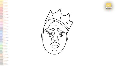 The Notorious B I G easy sketch | Biggie Smalls drawing | How to draw The Notorious B.I.G. easy ...