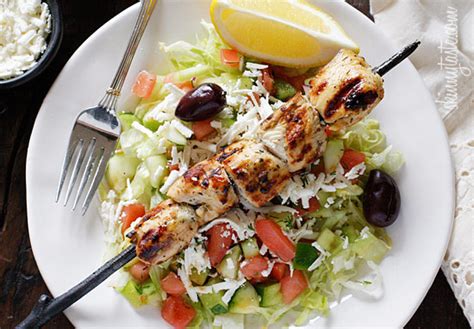 Mediterranean Chicken Kebab Salad | Skinnytaste