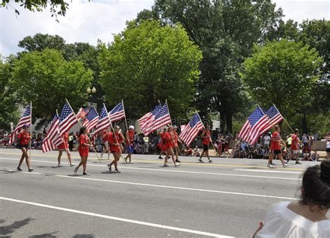 Washington DC, July 4th 2017: Americans in the 4th July Parade from Washington DC in USA ...