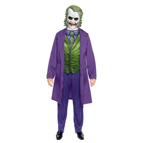 Adults Movie Joker Fancy Dress Costume Halloween Mens Dark Knight ...