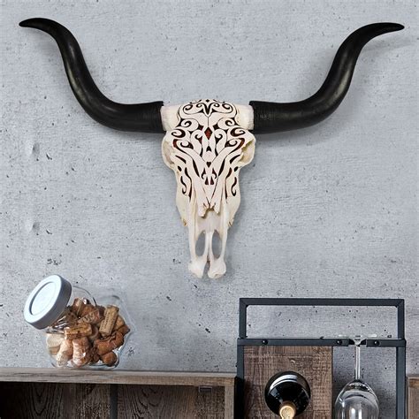 Foundry Select Carved Faux Longhorn Skull Wall Décor | Wayfair