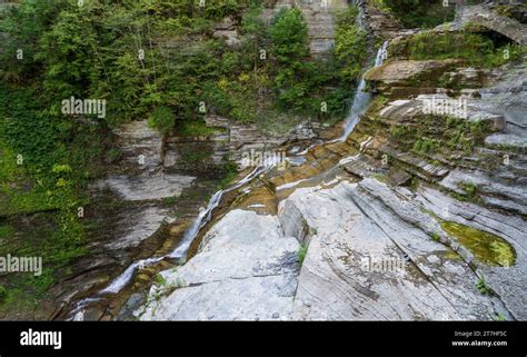 A Waterfall at Robert H. Treman State Park in Upstate New York Stock ...