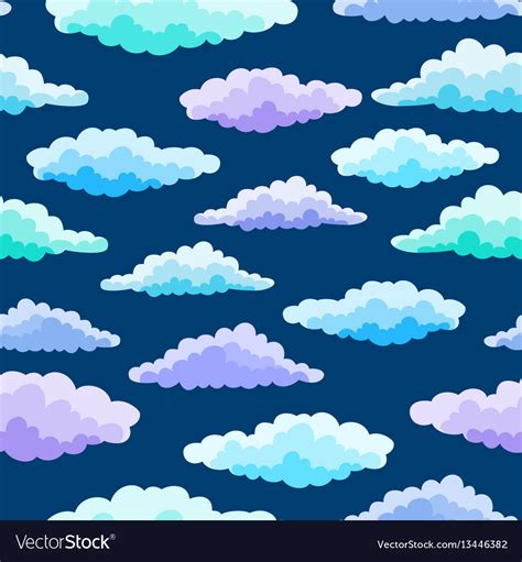 Cartoon color clouds seamless pattern background Vector Image