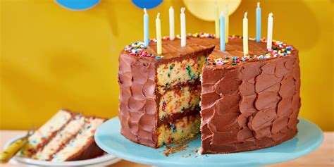 Classic Confetti Birthday Cake with Chocolate Buttercream Recipe