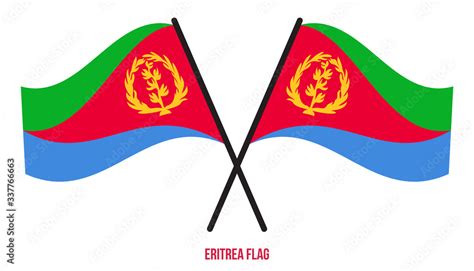 Eritrea Flag Waving Vector Illustration on White Background. Eritrea ...