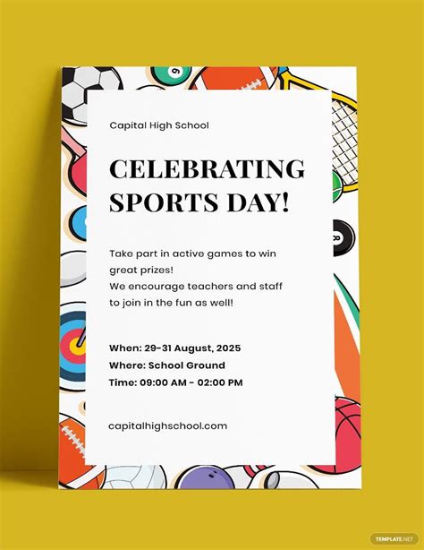 FREE School Sports Day Poster Template in Google Docs, Word, Apple Pages, PSD, Publisher ...