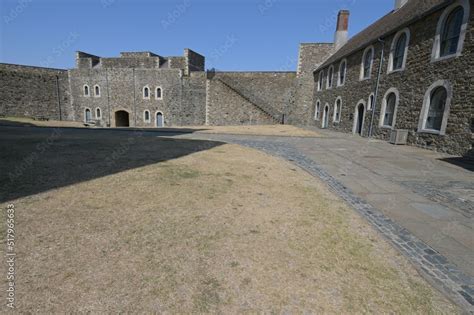 Courtyard of a Medieval castle in the UK. Stock Photo | Adobe Stock