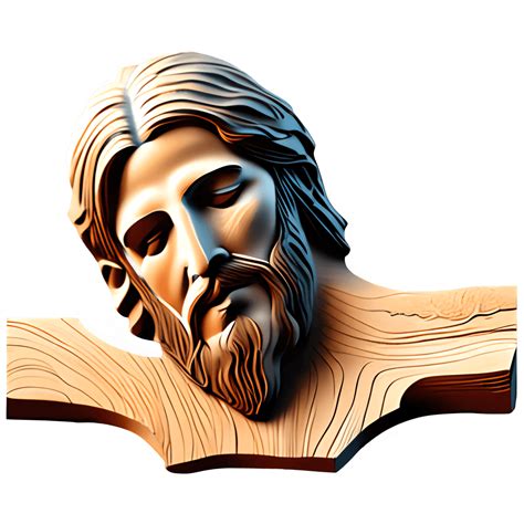 Jesus Christ Face Wood Sculpture · Creative Fabrica