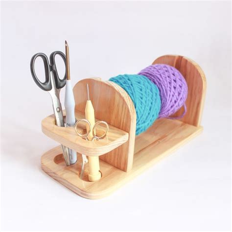 Yarn Holder, Wooden Yarn Holder, Knitting and Crochet Supplies ...