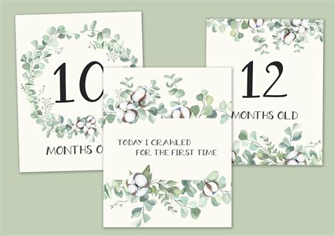 20 Baby Milestone Cards Printable Cards Month Cards Instant - Etsy