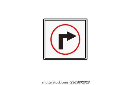 Sharp Turn Right Road Sign Isolated Stock Vector (Royalty Free ...