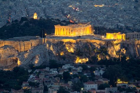 Acropolis by Night, Athens, Greece Stock Photo - Image of europe ...