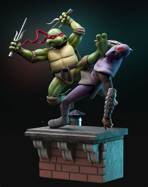 ArtStation - Teenage Mutant Ninja Turtles - Raphael Hits Foot Clan Soldier-