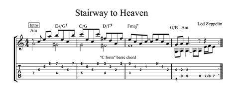 Stairway to Heaven Guitar Tabs Music How To - Guitar Music Theory by ...