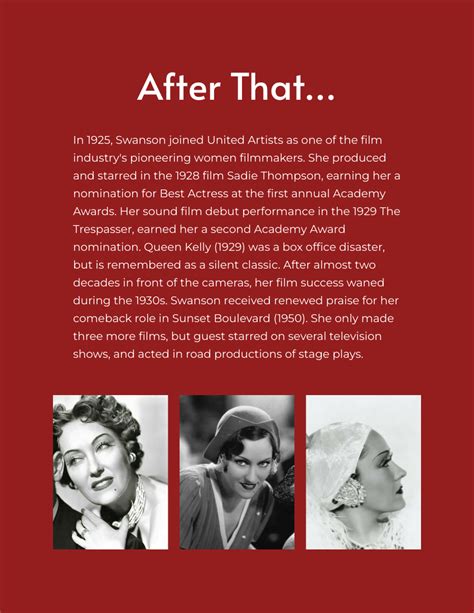 Gloria Swanson Biography | Biography Template