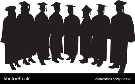 Graduates Silhouette Royalty Free Vector Image