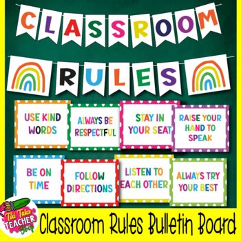 Classroom Rules Bulletin board | Back to school decorations | TPT