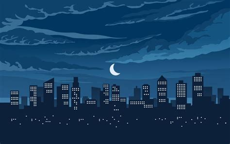 Download Vector City Night Illustration for free | Night illustration, City illustration, City ...