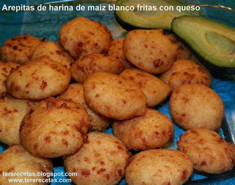 Arepitas de maíz blanco con queso fritas. - Blog Las recetas de Tere