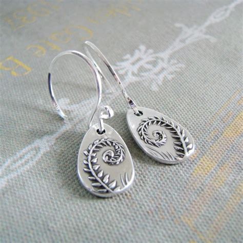 Fiddleheads Artisan PMC Jewelry Fine Silver Fern Earrings - Etsy