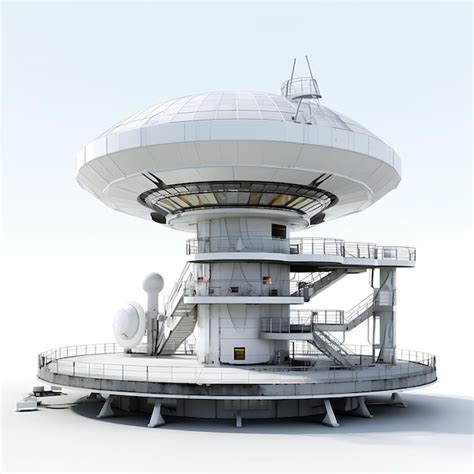 Premium AI Image | Isolated Radar Station Surveillance Rotating Dishes ...