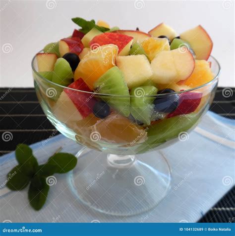 Fruit Salad on White Background Stock Image - Image of nutrition ...