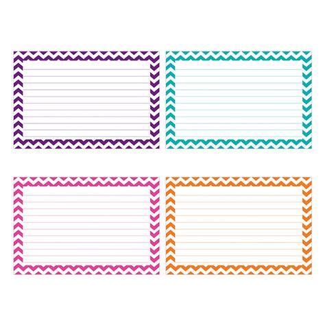 Border Index Cards, 3" x 5" Lined, Chevron Asst., 75ct - TOP3550 | Top ...