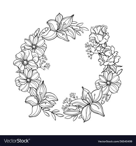 Update more than 80 flower wreath sketch latest - seven.edu.vn