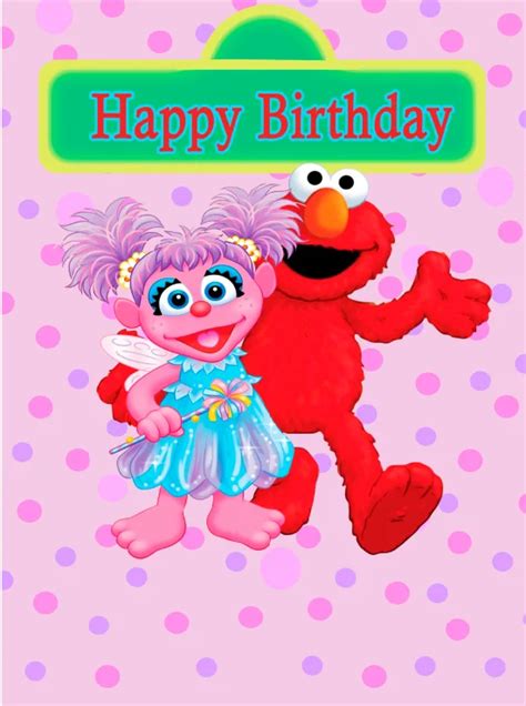 5x7ft Personalized Sesame Street Happy Birthday Elmo Abby Cookie Custom Photo Backdrop Studio ...