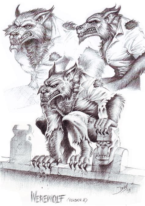 Werewolf Concept Drawing by DonWazejewski on DeviantArt