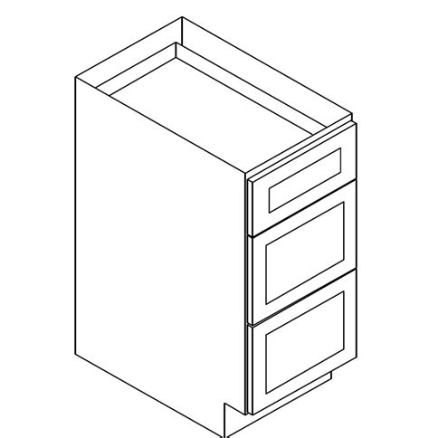 Drawer Base Cabinets – PW – DB36(3) - RTA Kitchens Direct