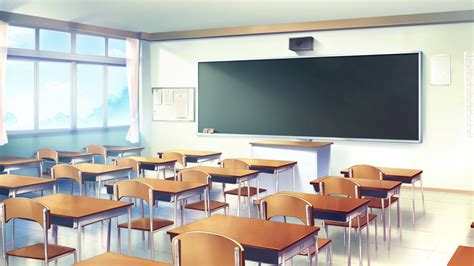 Download Well-organized Anime Classroom Wallpaper | Wallpapers.com