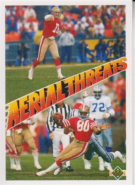 Joe Montana/Jerry Rice 1991 Upper Deck Aerial Threats Card #35 ...