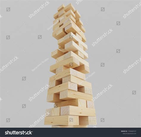 Wooden Block Tower Game Isolated On Stock Illustration 1199469727 | Shutterstock