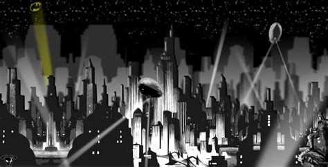 Gotham City skyline designed by Pichan96 Batman Room, Batman Art, Comic ...