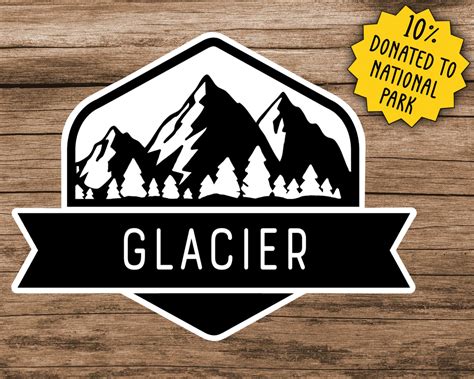 Glacier National Park Emblem Vinyl Sticker Handmade | Etsy