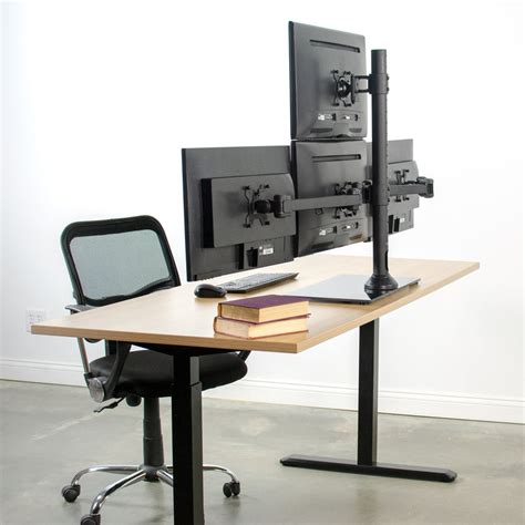 STAND-V004TG Quad Monitor Desk Stand – VIVO - desk solutions, screen ...