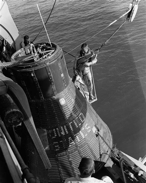 On April 25, 1961, Grissom dons the new Mercury spacesuit as he awaits ...