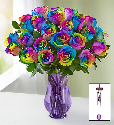 Kaleidoscope Roses Delivery | Unique Dyed Roses Bouquet