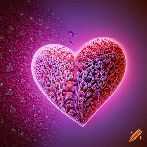 Fractal art with heart shapes