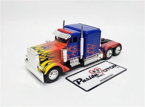 5 Pulgadas / 1:55 Peterbilt Model 379 1992 Optimus Prime Autobot Cabina Tractocamion JADA TOYS ...