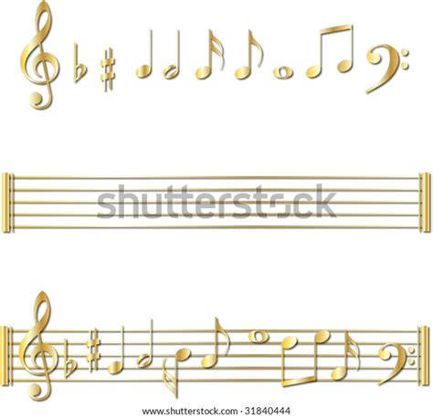 Gold Music Notes Stock Vector (Royalty Free) 31840444