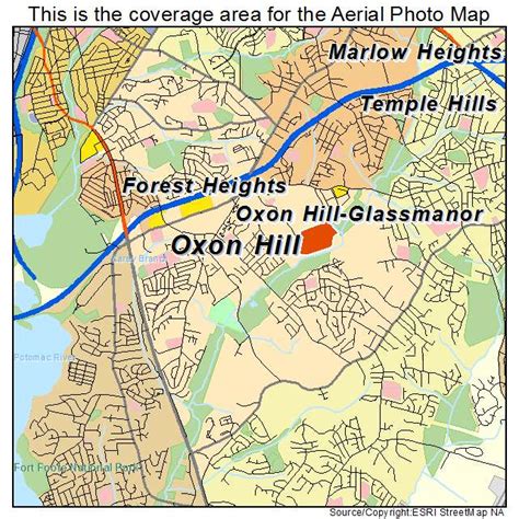 Aerial Photography Map of Oxon Hill Glassmanor, MD Maryland