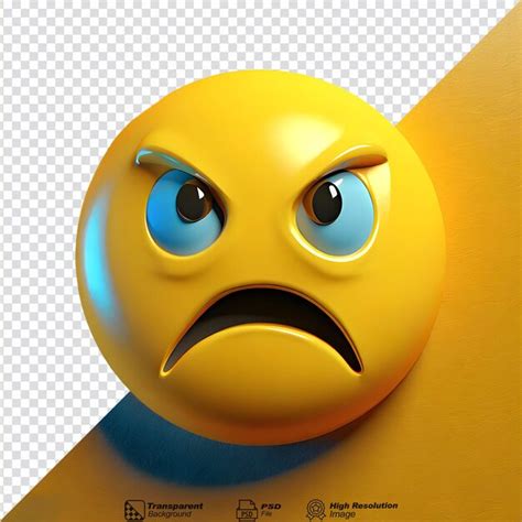 Premium PSD | Upset Face emoji Icon isolated on transparent background