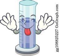2 Tongue Out Graduated Cylinder On For Cartoon Trial Clip Art | Royalty Free - GoGraph
