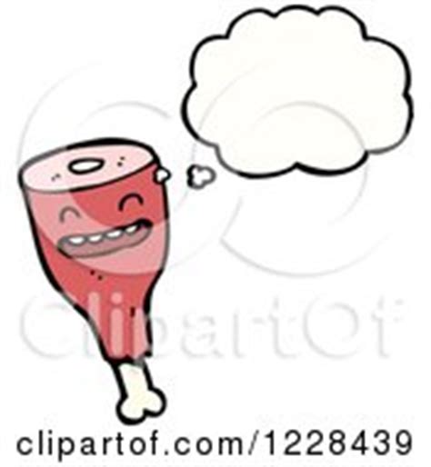 Cartoon of a Leg of Ham Speaking - Royalty Free Vector Illustration by lineartestpilot #1192013
